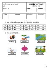 Đề kiểm tra định kì học kì I môn Tiếng Việt Lớp 1 (Chân trời sáng tạo) - Năm học 2020-2021